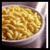 A pixelated image of a bowl filled with yellowish food next to bold yellow text reading 'bande off my madl' on a black background.