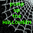 Green pixelated text reads "pump up the HALLOWEEN" over a black background with white spiderweb pattern.