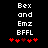 Two identical pixelated text blocks with red heart symbols below, showing slight animation in the hearts' positions.
