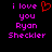 Pixelated text in bright pink and red on black background, with a heart symbol replacing 'love' in the phrase.