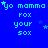 Blue background with repeated light blue text 'yo mamma rox your sox' and small light blue stars, some stars animated to appear and disappear.