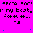 A bright pink background displays repeated text and symbols in black, with blue pixel dots scattered across the image.