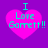 Four identical pixelated pink hearts on purple background with cyan text reading "I Love Garrett!!" in four corners.