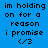 Blue background with black text reading 'im holding on for a reason i promise </3' and white rectangular overlays shifting across the image.