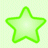 A pixelated green star with a lighter green fill and a darker green outline on a light green checkered background.
