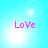 Pixelated pink 'LoVe' text on a light blue background with white light effects, animated with shifting light positions.