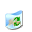 Animated contact sheet showing five frames of a pixelated icon featuring a glass container with water, green plants, and brown objects floating inside against a gray background.