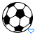 Two identical soccer balls side-by-side with a blue heart icon below the right ball, one heart outlined and the other filled.