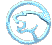 A circular icon with a stylized fish design in light blue and dark blue, rotating through multiple angles against a gray background.