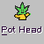 A contact sheet of five animated frames from a buddy icon featuring a pot plant mascot, numbers, and text elements on a gray background.