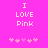 Pixelated text 'I LOVE Pink' on bright pink background with five heart symbols below, showing animation change in heart colors.