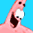 A contact sheet of 7 animated frames showing Patrick Star from Spongebob Squarepants with repeated text "PATRICK STAR" on yellow backgrounds and a watermark URL, arranged in a 3x3 grid with one gray cell.
