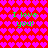 Red background with repeating pink heart pattern and green text "I love you!" in four positions.
