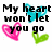 Pixelated text and heart icons arranged in a with black text, pink hearts, green hearts, and cyan hearts on white background