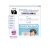 Static pixelated image showing a browser window with a sidebar list, a top navigation bar, and a main content area featuring a person in a blue-tinted background.