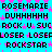 Static image with cyan background and pink star-like patterns, displaying repeated text phrases in black pixelated font.
