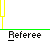 Animated sequence showing a referee icon interacting with blue football players on a grey field with yellow goalposts.