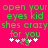 Green pixelated text on bright pink background reads 'open your open your eyes kid eyes kid shes crazy shes crazy for you for you' with white and pink stars below.
