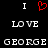 Black background with white text and a red heart symbol; 'I' appears above 'LOVE' and 'GEORGE' in two identical side-by-side layouts.