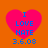 Four identical pink heart-shaped icons with blue text on an orange background, each displaying 'I LOVE HATE 3.6.08' in pixelated font.