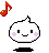 Pixelated white character with pink cheeks and black eyes, shown in multiple poses including smiling, closed-eye joy, and seated position against gray background.