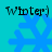 Four identical blue snowflakes on cyan background with 'Winter}' text above each, arranged in two of two