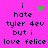 Pixelated text on bright pink background with green pixel art symbols replacing 'i' and heart in two states.