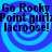 Blue and purple pixelated background with repeated text 'Go Rocky Go Rocky Point gurl! Point gurl! lacroose! lacroose!' in dark blue font.