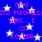 Blue background with white stars and repeated pink text reading "OMG ITS MICHELLOTS MICHELL AND... I <3 SOCCER".