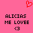 A static pixel art image with a bright pink background, featuring two identical text blocks and a red heart symbol above them.