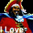 nine identical pirate-themed figures in red coats and tricorn hats with white trim, each holding a blue sword-like object against black background