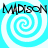 Four identical display a cyan and white spiral pattern with the text "MADISON" in black above each