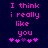 Two identical pixelated text on dark blue background with pink and purple symbols below