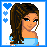 A 4x3 grid of pixelated animated frames featuring a cartoon woman, body parts, and text phrases with blue heart accents on white backgrounds.