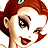 Pixelated cartoon-style buddy icon featuring a red-haired woman on the left and green text 'Original Icons .com' on a dark green background to the right, displayed as a contact sheet with two frames.