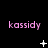 three and three displays the word 'kassidy' in pink text with white symbols changing between frames on a black background