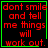Red pixelated text on black background with green border, four showing identical phrase except for small green symbols at bottom-right