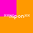 Four instances of the text "*Nipon*" in white pixelated font appear on a background of alternating orange and magenta blocks, with two instances at the top and two at the bottom.