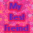 A four- of pixelated text and imagery with pink, blue, and gray tones, featuring misspelled words and a close-up of an eye
