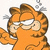 Animated orange tabby cat with brown stripes, white eyes, and steam puffs above head, pointing left with right paw, next to black vertical bar and text 'are scat cat' in pixelated font.