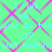 Green background with pink diamond pattern and repeated light blue text phrases