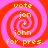 Four identical display a red and pink spiral background with yellow text reading 'vote jon + john for pres.'