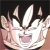 Pixelated static image of a character with spiky black hair, white face, and pink mouth against dark background.