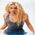Pixelated image of a person with long blonde hair wearing a dark blue sleeveless top against a light background.