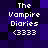 Four identical pixelated text display 'The Vampire Diaries (3333)' on a dark purple and black checkered background