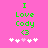 Green text on pink background reads 'I Love Cody <3' with white and light pink hearts below, two versions differ in heart arrangement.