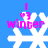 Four identical pixelated snowflakes with pink text 'winter' and '93' on a blue background, each showing slight animation variations in the snowflake's white arms.