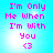 Pixelated text on a light blue background with four identical showing 'I'm Only Me When I'm With You <3' in pink letters