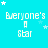 identical pixelated icons on a cyan background, each displaying 'Everyone's Star' text with small white stars scattered around