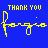Blue background with yellow pixelated text repeating 'THANK YOU', 'FOR TEACHING ME', and 'HOW TO SPELL' in a pattern, plus faint gray 'GLAMOURUS' and 'DELICIOUS' text